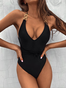 Einfarbiger Badeanzug sexy Bikini
