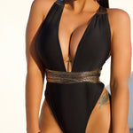 Sexy Solid Color One-Piece Swimsuit