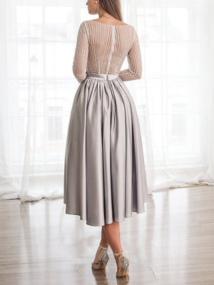 Shiny and elegant A-line midi dress
